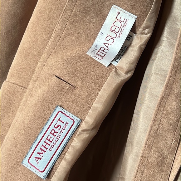 Amazing ULTRA SUEDE AMHERST COLLECTION Tan Long Duster Jacket - Picture 7 of 10